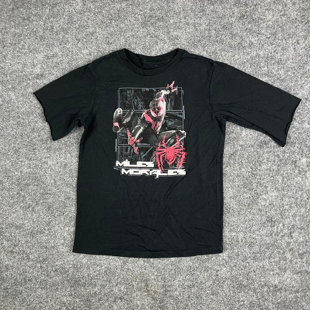 Marvel Spider-Man Shirt Boys Size‎ M Black Miles Morales Superhero Graphic Tee